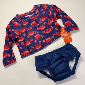 Baby Rash Guard Swim Suit Diaper Rashie Set
0-3 Months